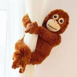 Plush Brown Hanging Monkey Toy for Pets